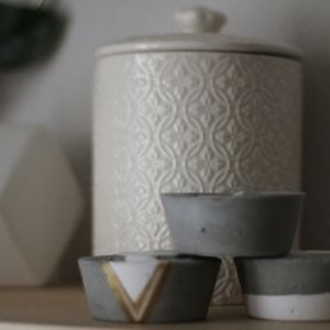 Small cement candle holders